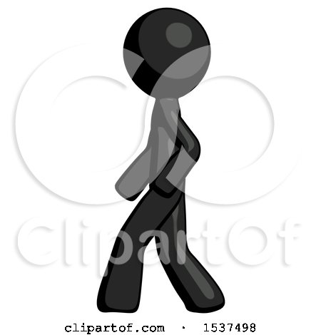 Black Design Mascot Man Walking Left Side View by Leo Blanchette