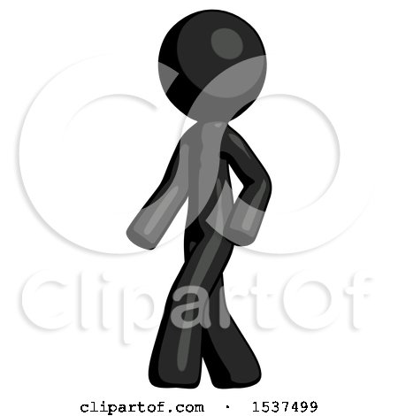 Black Design Mascot Man Man Walking Turned Left Front View by Leo Blanchette