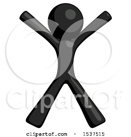Black Design Mascot Man Jumping or Flailing by Leo Blanchette