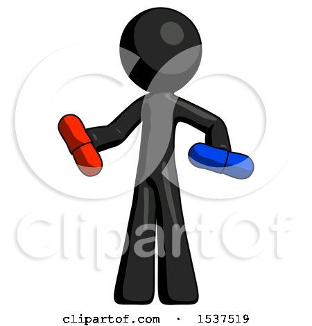 Black Design Mascot Man Red Pill or Blue Pill Concept by Leo Blanchette