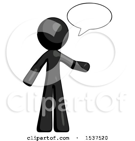 Black Design Mascot Man with Word Bubble Talking Chat Icon by Leo Blanchette