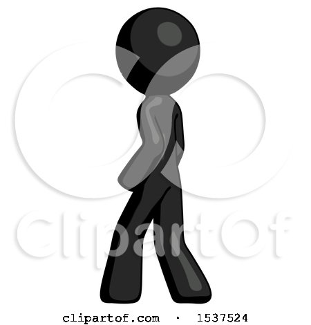 Black Design Mascot Man Walking Away Direction Left View by Leo Blanchette