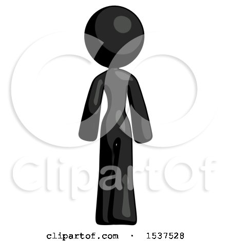 Black Design Mascot Woman Walking Away, Back View by Leo Blanchette