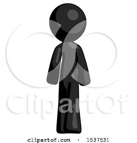 Black Design Mascot Man Walking Away, Back View by Leo Blanchette
