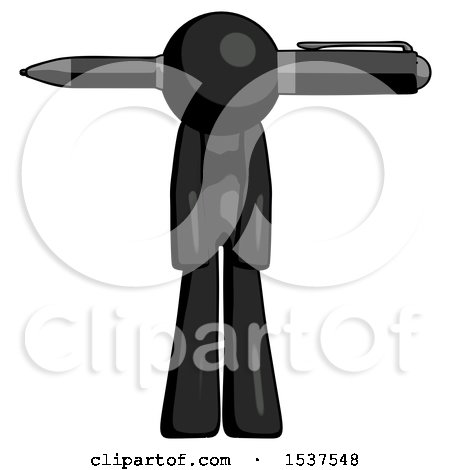 Black Design Mascot Woman Pen Stuck Through Head by Leo Blanchette