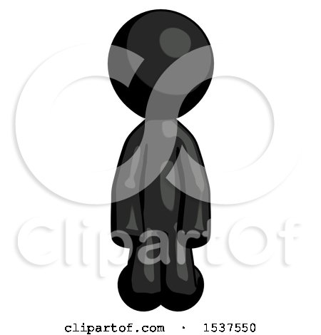 Black Design Mascot Man Kneeling Front Pose by Leo Blanchette