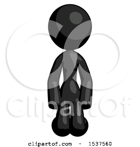 Black Design Mascot Woman Kneeling Front Pose by Leo Blanchette