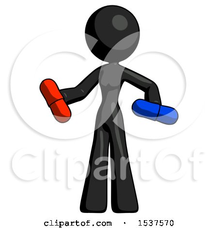 Black Design Mascot Woman Red Pill or Blue Pill Concept by Leo Blanchette