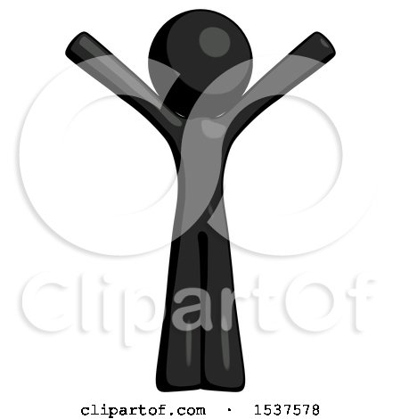 Black Design Mascot Man with Arms out Joyfully by Leo Blanchette