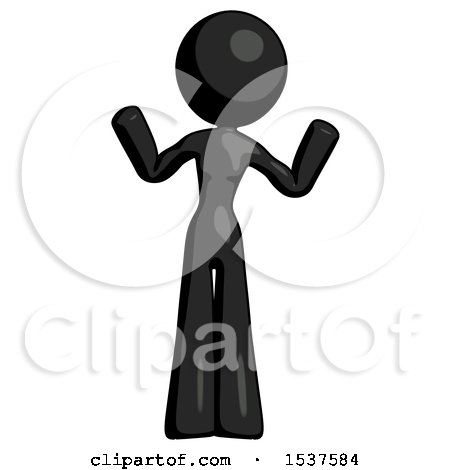 Black Design Mascot Woman Shrugging Confused by Leo Blanchette