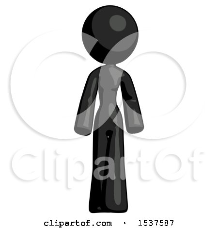 Black Design Mascot Woman Walking Front View by Leo Blanchette