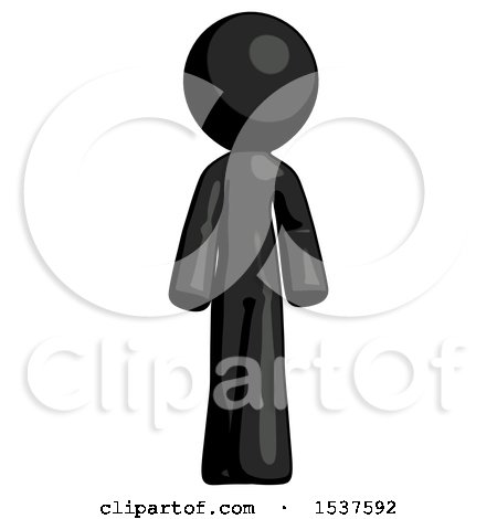 Black Design Mascot Man Walking Front View by Leo Blanchette