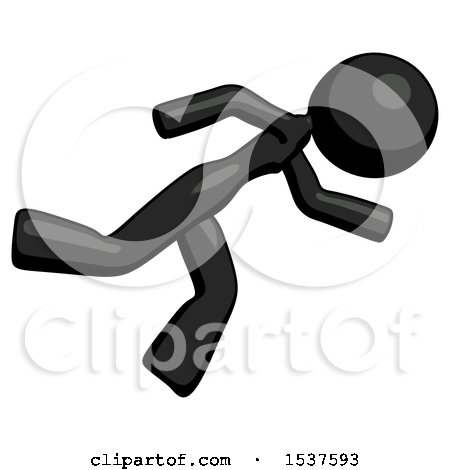 Black Design Mascot Woman Running While Falling down by Leo Blanchette