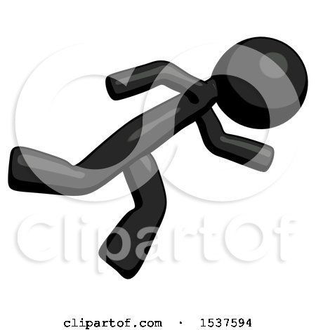 Black Design Mascot Man Running While Falling down by Leo Blanchette