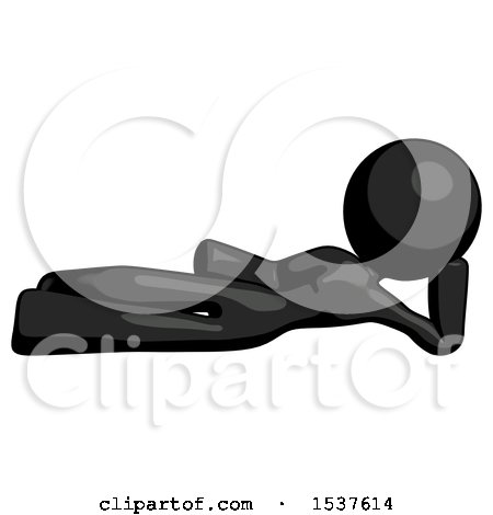 Black Design Mascot Woman Reclined on Side by Leo Blanchette