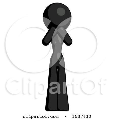 Black Design Mascot Woman Laugh, Giggle, or Gasp Pose by Leo Blanchette