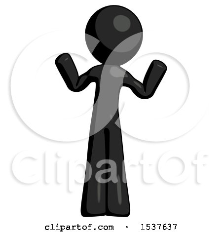 Black Design Mascot Man Shrugging Confused by Leo Blanchette