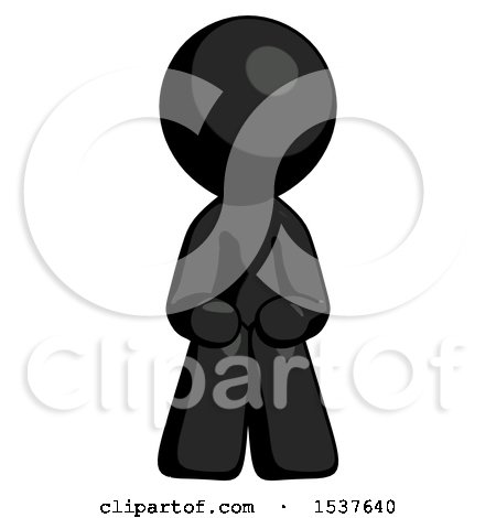 Black Design Mascot Man Squatting Facing Front by Leo Blanchette