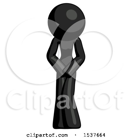Black Design Mascot Female Bending over Sick or in Pain by Leo Blanchette
