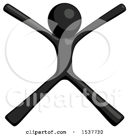 Black Design Mascot Man with Arms and Legs Stretched out by Leo Blanchette