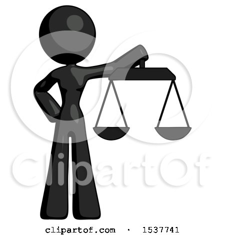 Black Design Mascot Woman Holding Scales of Justice by Leo Blanchette