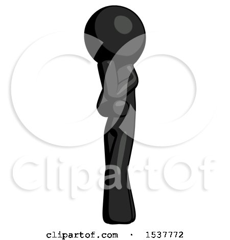 Black Design Mascot Man Thinking, Wondering, or Pondering by Leo Blanchette