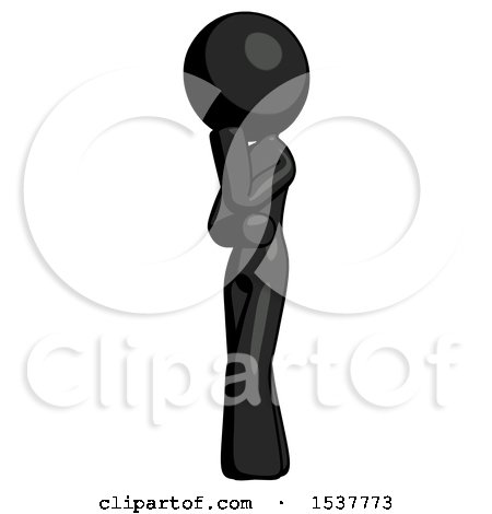 Black Design Mascot Woman Thinking, Wondering, or Pondering by Leo Blanchette