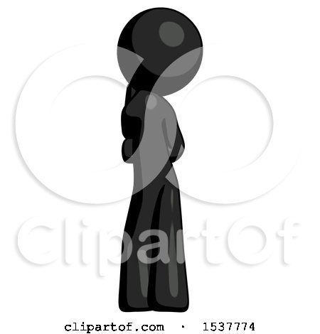 Black Design Mascot Man Thinking, Wondering, or Pondering Rear View by Leo Blanchette