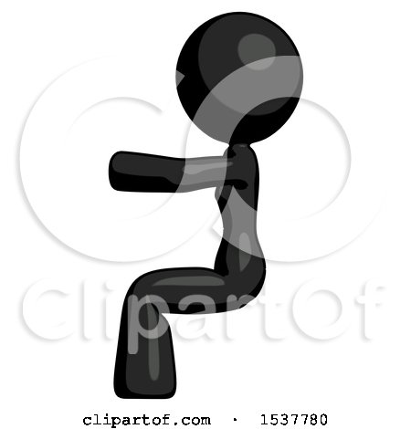 Black Design Mascot Woman in Sitting or Driving Position by Leo Blanchette