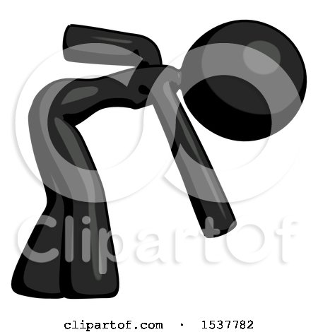 Black Design Mascot Woman Bent over Picking Something up by Leo Blanchette