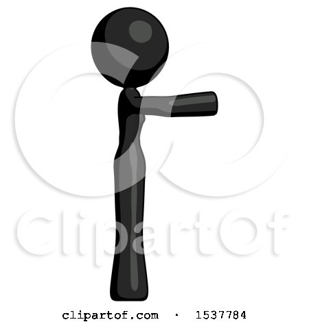 Black Design Mascot Woman Pointing Right by Leo Blanchette