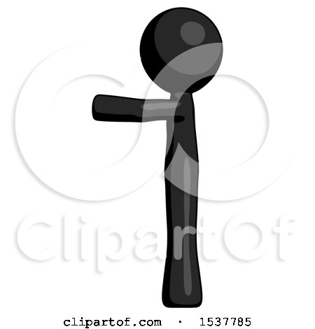Black Design Mascot Man Pointing Left by Leo Blanchette