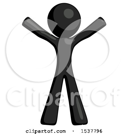 Black Design Mascot Man Surprise Pose, Arms and Legs out by Leo Blanchette