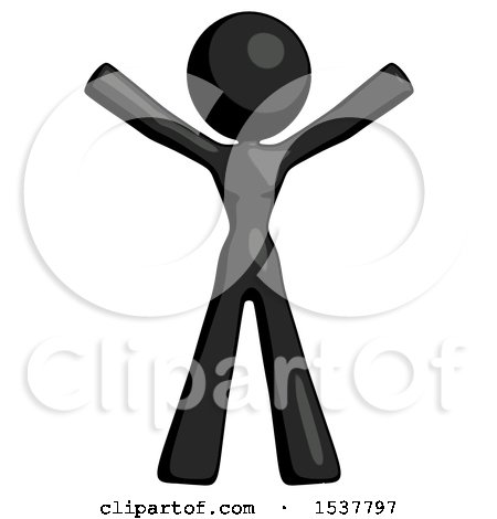 Black Design Mascot Woman Surprise Pose, Arms and Legs out by Leo Blanchette