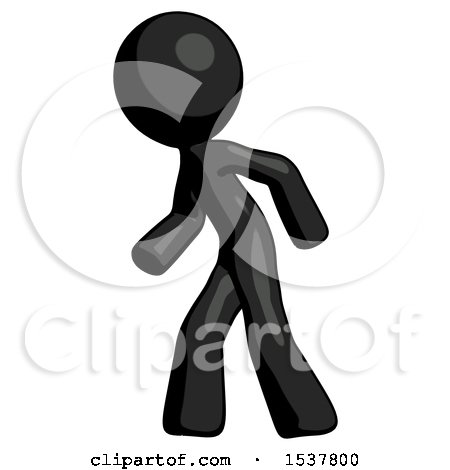 Black Design Mascot Man Suspense Action Pose Facing Left by Leo Blanchette
