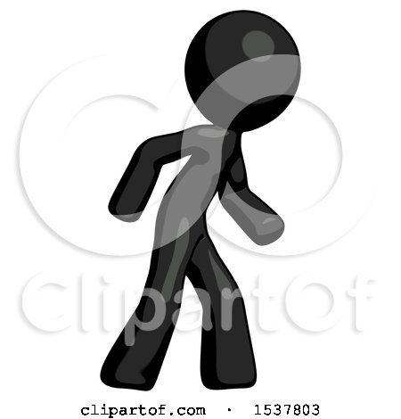 Black Design Mascot Man Suspense Action Pose Facing Right by Leo Blanchette
