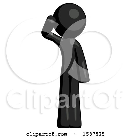 Black Design Mascot Man Soldier Salute Pose by Leo Blanchette