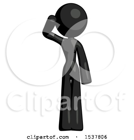 Black Design Mascot Woman Soldier Salute Pose by Leo Blanchette