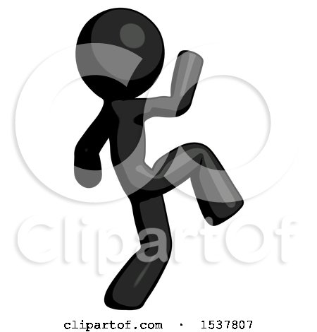 Black Design Mascot Man Kick Pose Start by Leo Blanchette
