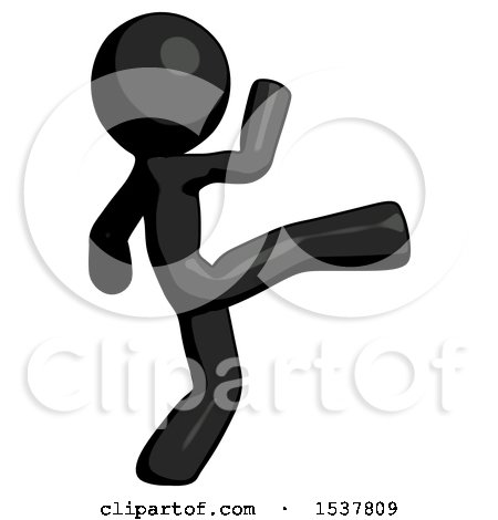 Black Design Mascot Man Kick Pose by Leo Blanchette