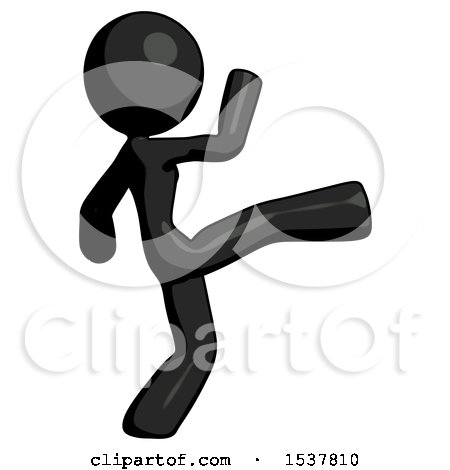Black Design Mascot Woman Kick Pose by Leo Blanchette