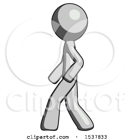 Gray Design Mascot Man Walking Left Side View by Leo Blanchette