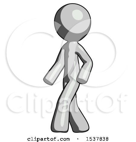 Gray Design Mascot Man Man Walking Turned Left Front View by Leo Blanchette