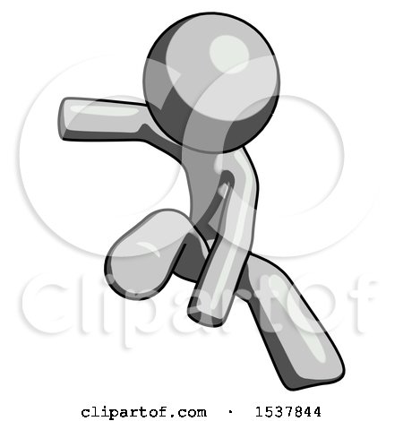Gray Design Mascot Man Action Hero Jump Pose by Leo Blanchette