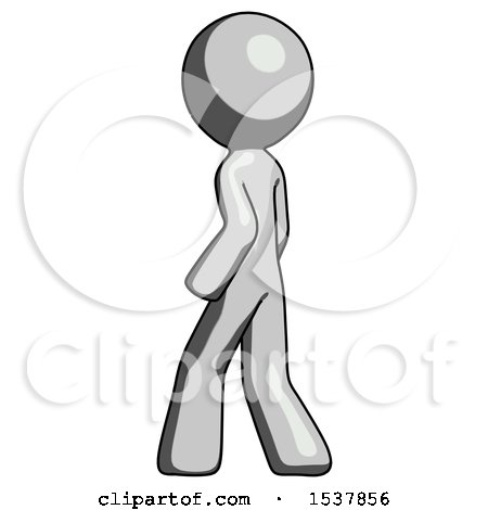Gray Design Mascot Man Walking Away Direction Left View by Leo Blanchette