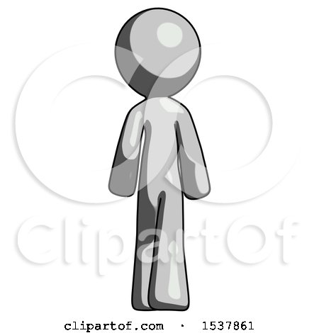 Gray Design Mascot Man Walking Away, Back View by Leo Blanchette