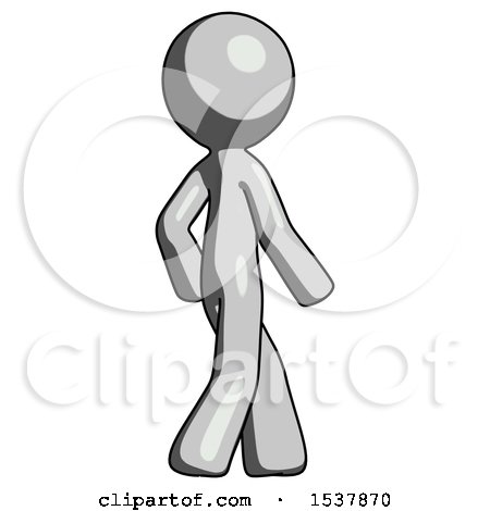 Gray Design Mascot Man Walking Away Direction Right View by Leo Blanchette