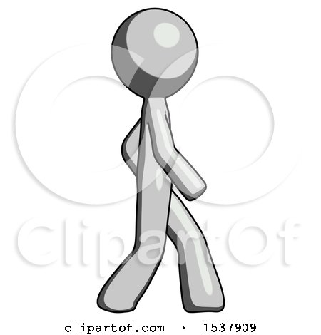 Gray Design Mascot Man Walking Right Side View by Leo Blanchette