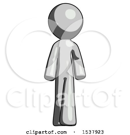 Gray Design Mascot Man Walking Front View by Leo Blanchette