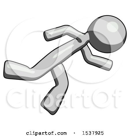 Gray Design Mascot Man Running While Falling down by Leo Blanchette